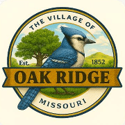 Blue jay on Oak Ridge, Missouri emblem.