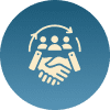 Handshake under a protective dome symbolizing partnership and security.